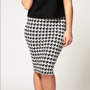 ASOS | Houndstooth print knee length skirt